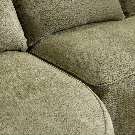 Modern Curved Green Chenille 5-Seat Foam Sofa - Omega Lifestyles