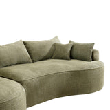 Modern Curved Green Chenille 5-Seat Foam Sofa - Omega Lifestyles
