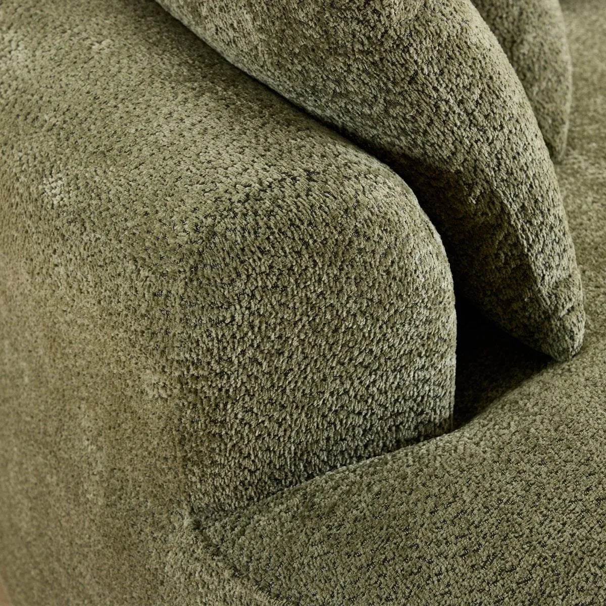 Modern Curved Green Chenille 5-Seat Foam Sofa - Omega Lifestyles