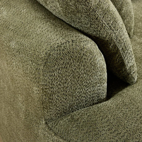 Modern Curved Green Chenille 5-Seat Foam Sofa - Omega Lifestyles