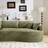 Modern Curved Green Chenille 5-Seat Foam Sofa - Omega Lifestyles