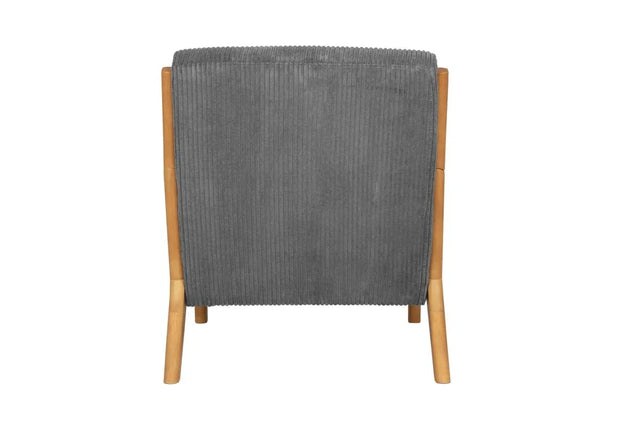 Modern Dark Gray Corduroy Accent Chair With Pillow - Omega Lifestyles