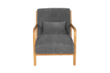 Modern Dark Gray Corduroy Accent Chair With Pillow - Omega Lifestyles