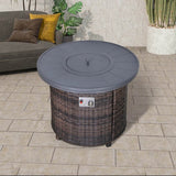 Modern Espresso Aluminum Rustproof Outdoor Fire Pit Table - Omega Lifestyles