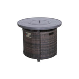 Modern Espresso Aluminum Rustproof Outdoor Fire Pit Table - Omega Lifestyles