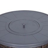 Modern Espresso Aluminum Rustproof Outdoor Fire Pit Table - Omega Lifestyles
