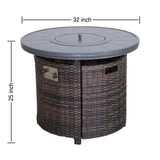 Modern Espresso Aluminum Rustproof Outdoor Fire Pit Table - Omega Lifestyles
