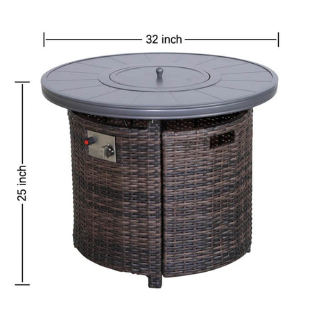 Modern Espresso Aluminum Rustproof Outdoor Fire Pit Table - Omega Lifestyles