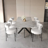 Modern Extendable MDF Dining Table With Upholstered Chairs - Omega Lifestyles
