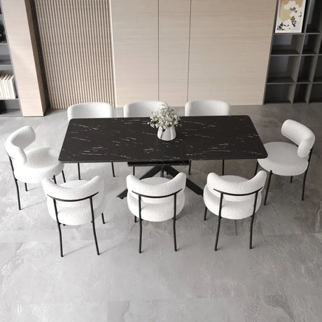 Modern Extendable MDF Metal Dining Table Set With Chairs - Omega Lifestyles