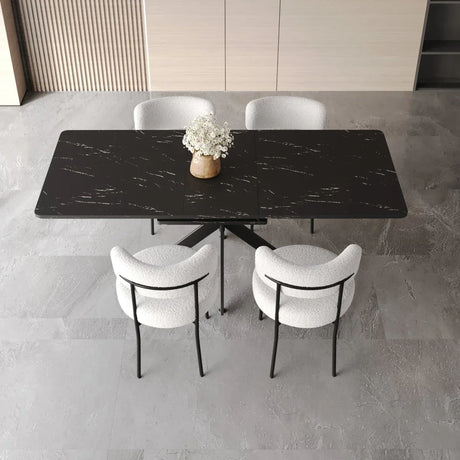 Modern Extendable MDF Metal Dining Table Set With Chairs - Omega Lifestyles
