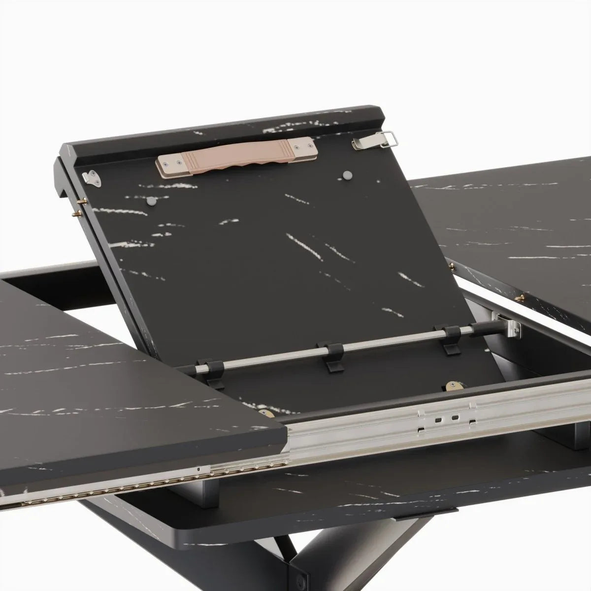 Modern Extendable MDF Metal Dining Table Set With Chairs - Omega Lifestyles