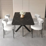 Modern Extendable MDF Metal Dining Table Set With Chairs - Omega Lifestyles