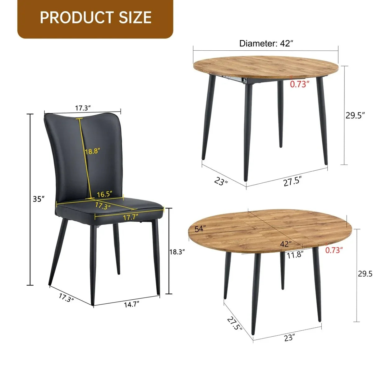 Modern Extendable Round MDF Dining Table With Six Chairs - Omega Lifestyles