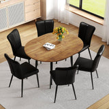 Modern Extendable Round MDF Dining Table With Six Chairs - Omega Lifestyles
