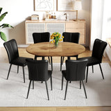 Modern Extendable Round MDF Dining Table With Six Chairs - Omega Lifestyles