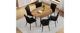 Modern Extendable Round MDF Dining Table With Six Chairs - Omega Lifestyles