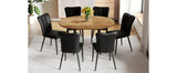 Modern Extendable Round MDF Dining Table With Six Chairs - Omega Lifestyles