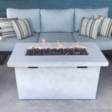 Modern Fiber-Reinforced Concrete Outdoor Propane Fire Pit Table - Omega Lifestyles