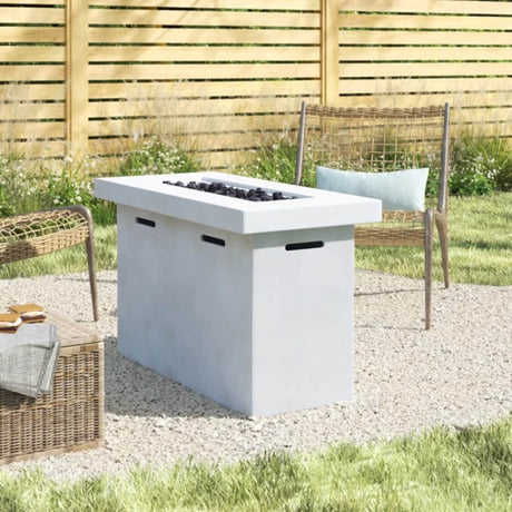 Modern Fiber-Reinforced Concrete Outdoor Propane Fire Pit Table - Omega Lifestyles