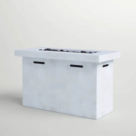 Modern Fiber-Reinforced Concrete Outdoor Propane Fire Pit Table - Omega Lifestyles