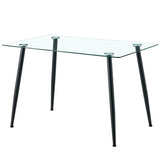 Modern Glass Dining Table Set With Four Teddy Velvet Chairs - Omega Lifestyles