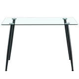 Modern Glass Dining Table Set With Four Teddy Velvet Chairs - Omega Lifestyles