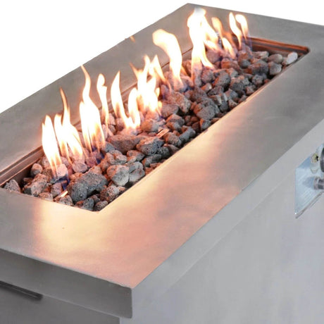 Modern Gray Concrete Outdoor Propane Natural Gas Fire Pit Table - Omega Lifestyles