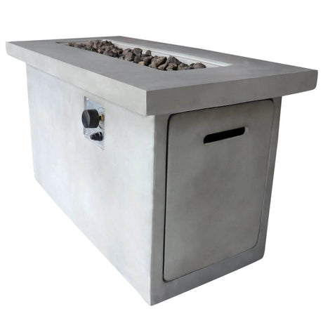 Modern Gray Concrete Outdoor Propane Natural Gas Fire Pit Table - Omega Lifestyles