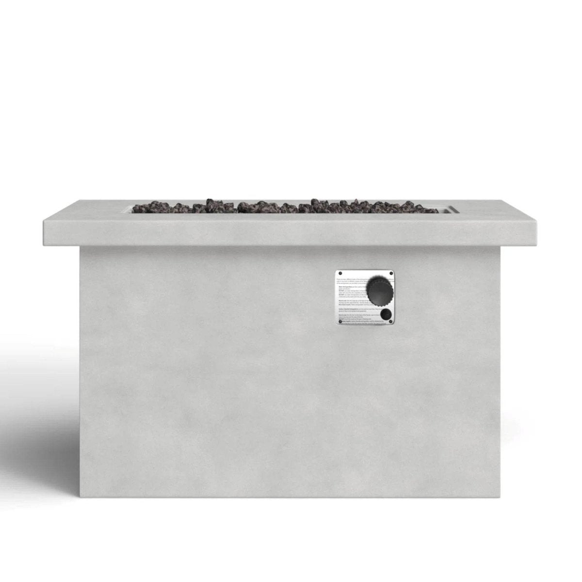 Modern Gray Concrete Outdoor Propane Natural Gas Fire Pit Table - Omega Lifestyles