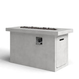 Modern Gray Concrete Propane Outdoor Fire Pit Table - Omega Lifestyles