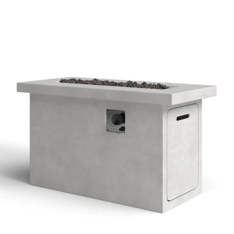 Modern Gray Concrete Propane Outdoor Fire Pit Table - Omega Lifestyles