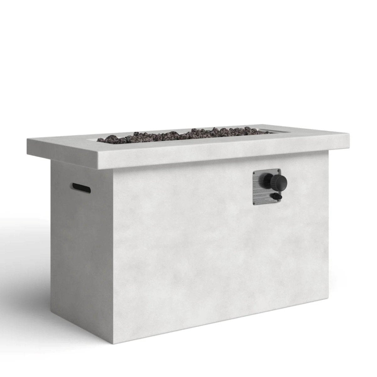 Modern Gray Concrete Propane Outdoor Fire Pit Table - Omega Lifestyles