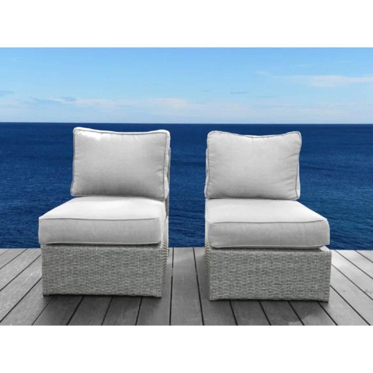 Modern Grey Mix Wicker Outdoor Patio Chair With Cushions - Serenova - Omega Lifestyles