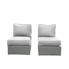 Modern Grey Mix Wicker Outdoor Patio Chair With Cushions - Omega Lifestyles