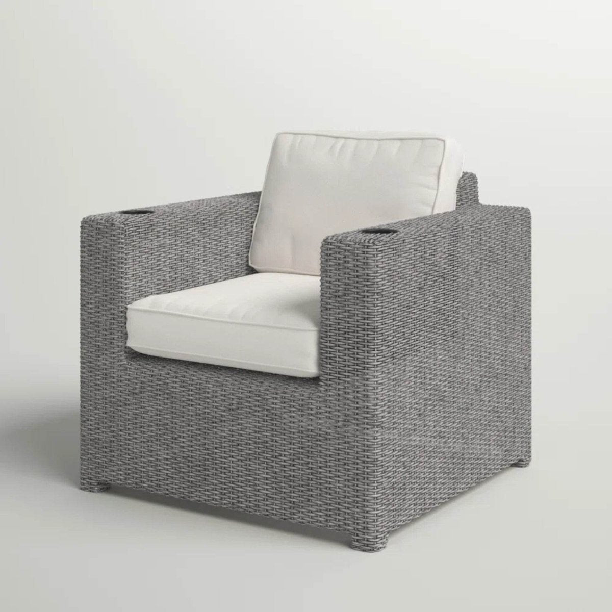 Modern Grey Wicker Adjustable Recline Patio Chair With Cushions - Serenova - Omega Lifestyles