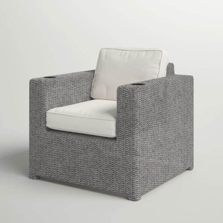 Modern Grey Wicker Adjustable Recline Patio Chair With Cushions - Serenova - Omega Lifestyles