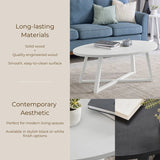 Modern Harmony White Wood Oval Coffee Table - Omega Lifestyles