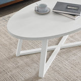 Modern Harmony White Wood Oval Coffee Table - Omega Lifestyles
