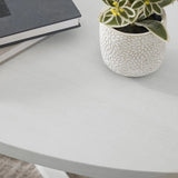 Modern Harmony White Wood Oval Coffee Table - Omega Lifestyles