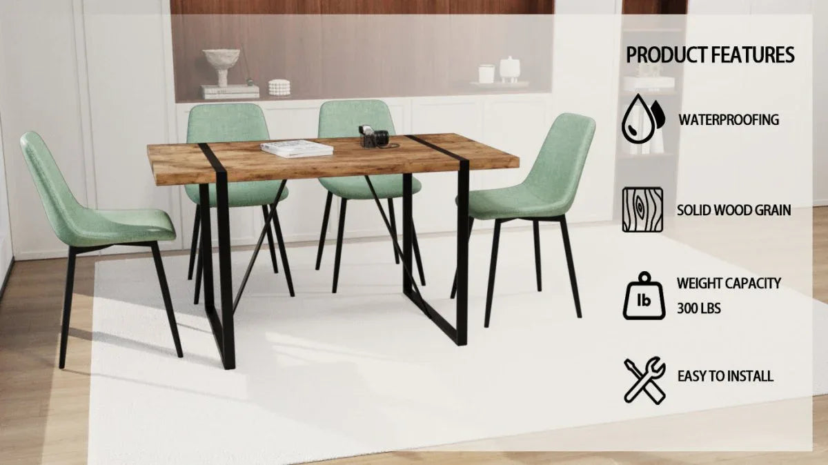 Modern Industrial 5-Piece MDF Dining Table And Chair Set - Omega Lifestyles
