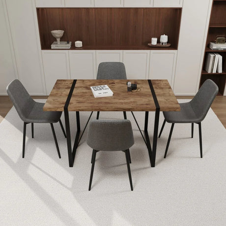 Modern Industrial MDF Dining Table And Chair Set - Omega Lifestyles