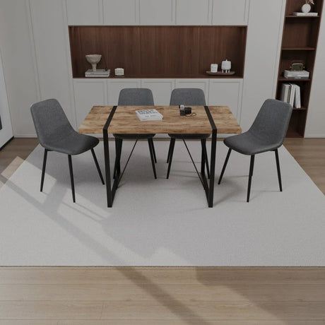 Modern Industrial MDF Dining Table And Chair Set - Omega Lifestyles