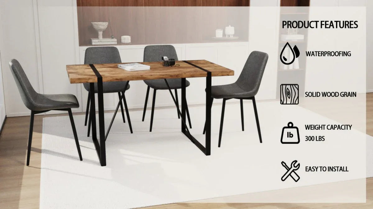 Modern Industrial MDF Dining Table And Chair Set - Omega Lifestyles