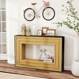 Modern Layered Wood Frame Natural MDF Console Table - Omega Lifestyles