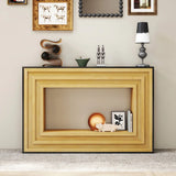 Modern Layered Wood Frame Natural MDF Console Table - Omega Lifestyles