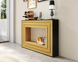 Modern Layered Wood Frame Natural MDF Console Table - Omega Lifestyles