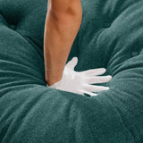 Modern Linen U - Shaped 6 - Seat Sofa With Console - Serenova - Omega Lifestyles