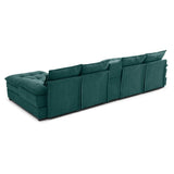 Modern Linen U - Shaped 6 - Seat Sofa With Console - Serenova - Omega Lifestyles