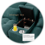 Modern Linen U - Shaped 6 - Seat Sofa With Console - Serenova - Omega Lifestyles